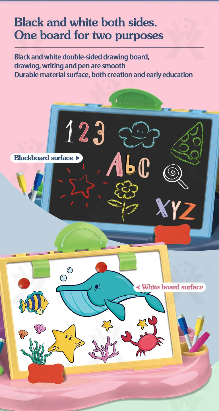 Kids Dual-Sided Painting Table with Chalkboard & Whiteboard · TV10622 · detail image 2 of 6