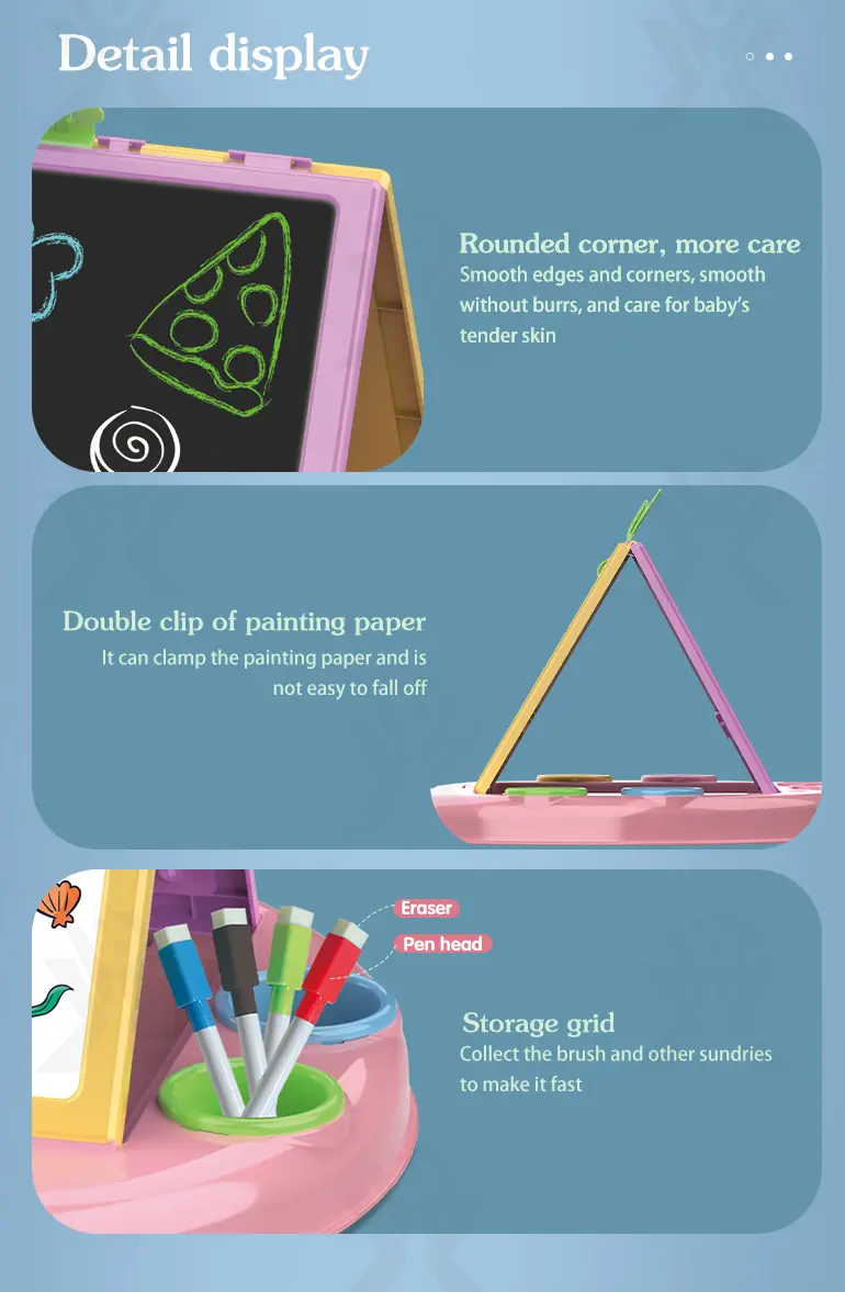 Kids Dual-Sided Painting Table with Chalkboard & Whiteboard · TV10622 · detail image 4 of 6