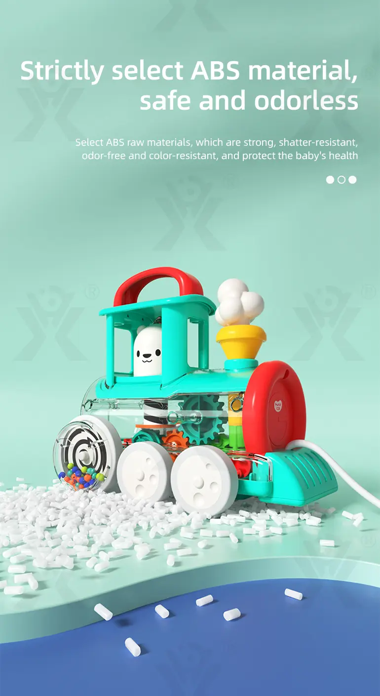 Push-Pull Small Train Toy With Smoke, Gears & Rotating Bead · TV10612 · detail image 6 of 10