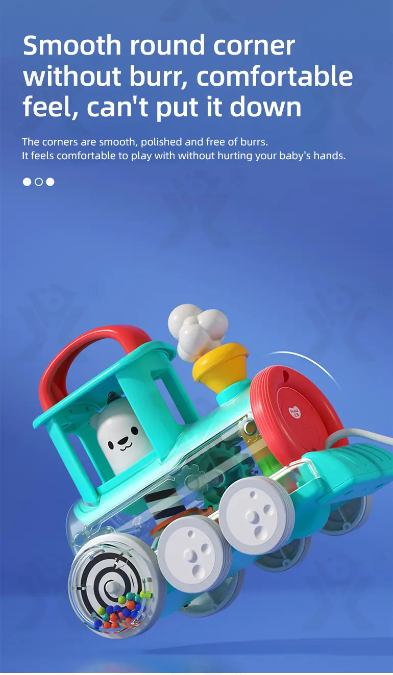 Push-Pull Small Train Toy With Smoke, Gears & Rotating Bead · TV10612 · detail image 7 of 10
