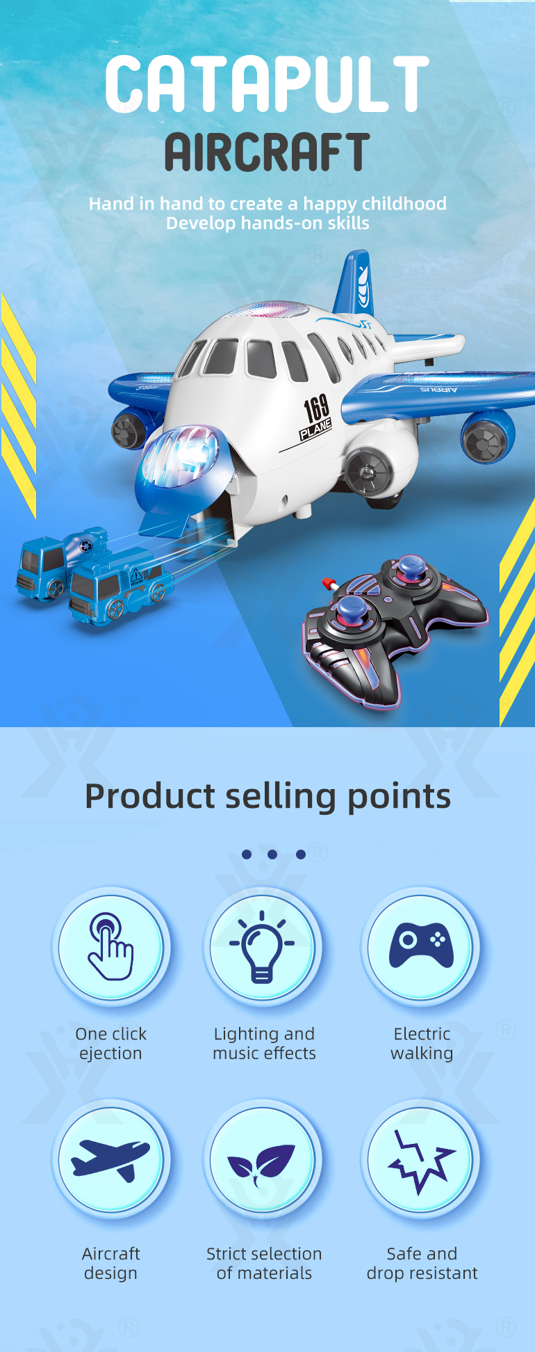 Aircraft Toy with RC Drive & One-Click Launch · TV10509 · detail image 1 of 6