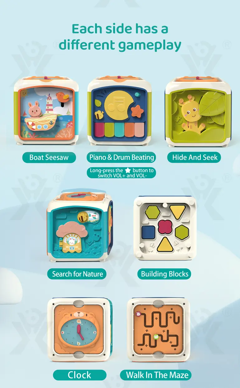 7-in-1 Activity Cube Seven Facet Toy with Music, Shapes, and Interactive Play · TV10616 · detail image 2 of 9