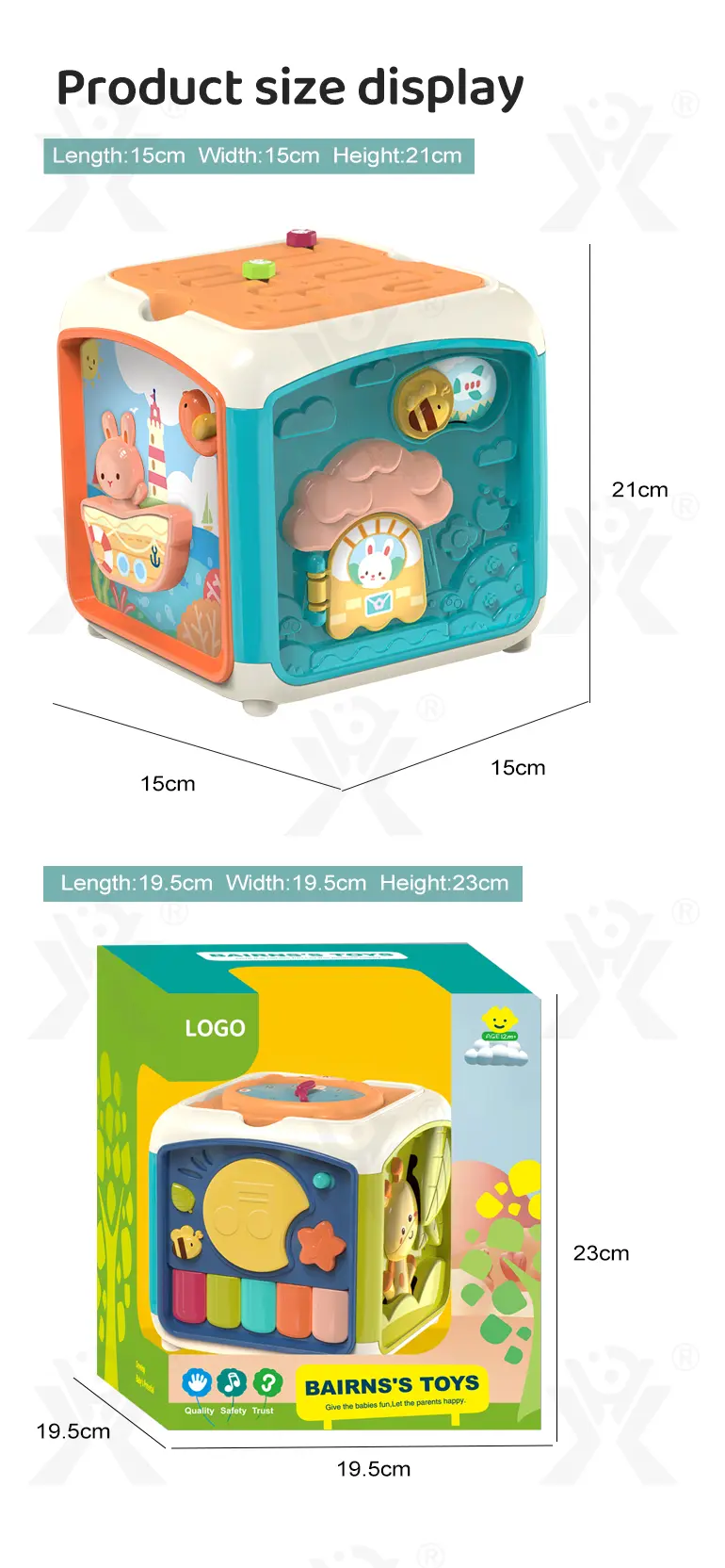 7-in-1 Activity Cube Seven Facet Toy with Music, Shapes, and Interactive Play · TV10616 · detail image 9 of 9