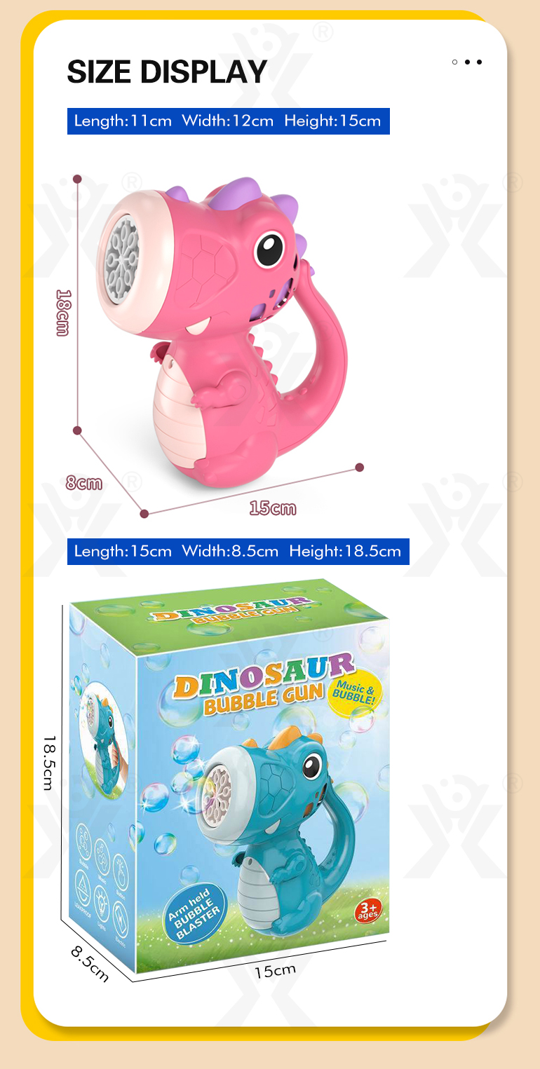 Cute Dinosaur Bubble Machine with Lights & Music · TV10649 · detail image 10 of 10