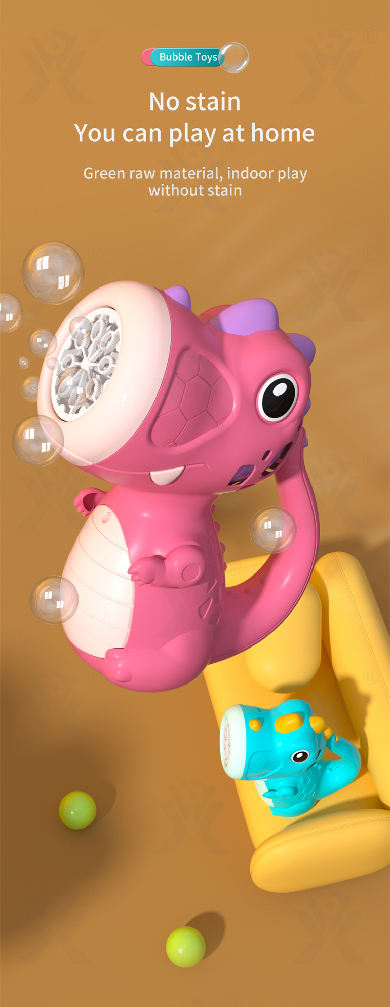 Cute Dinosaur Bubble Machine with Lights & Music · TV10649 · detail image 7 of 10