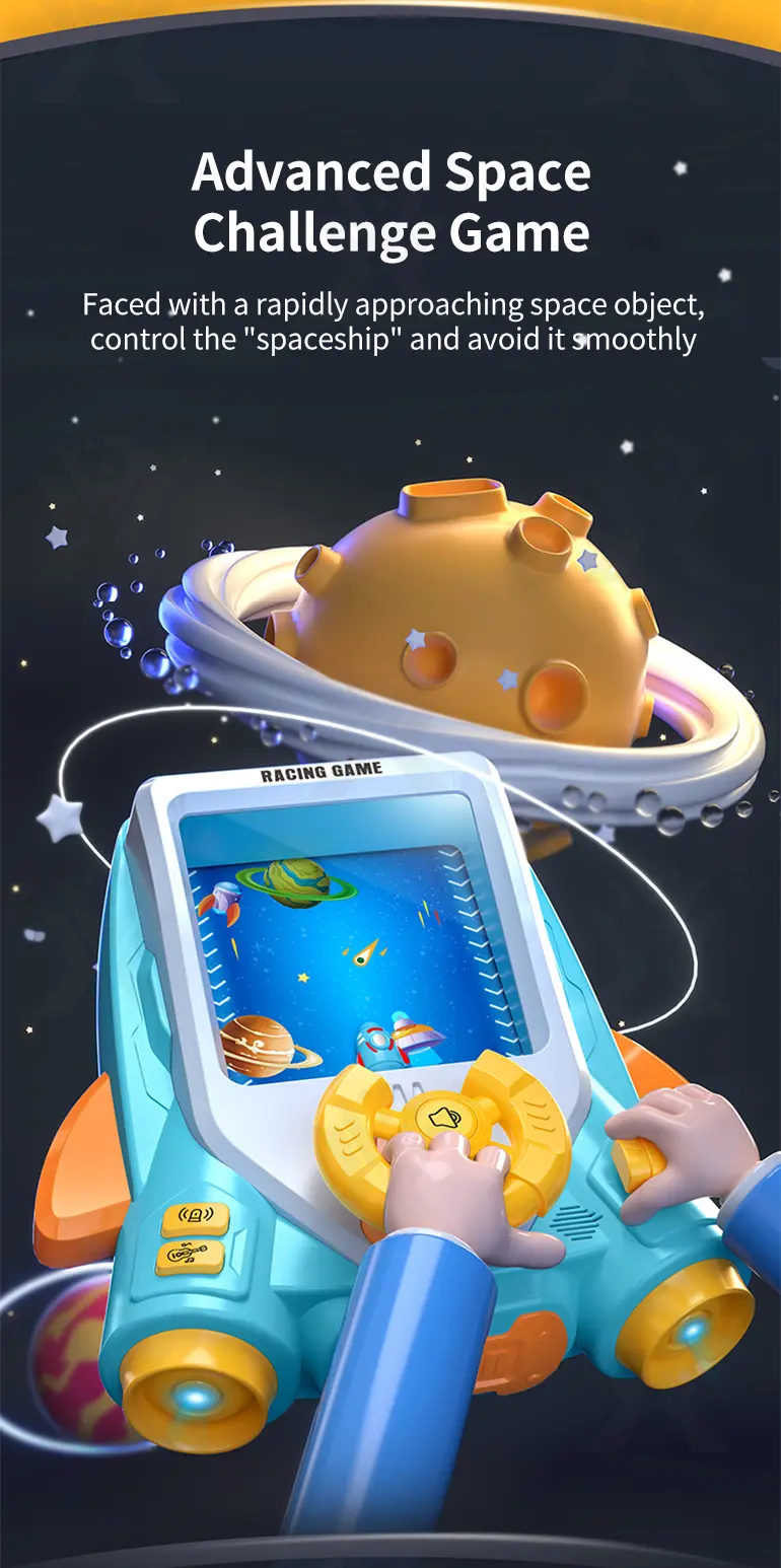 2-in-1 Space Car Game Machine Toy with Lights, Sounds, and Dual Charging Options · TV10614 · detail image 3 of 10
