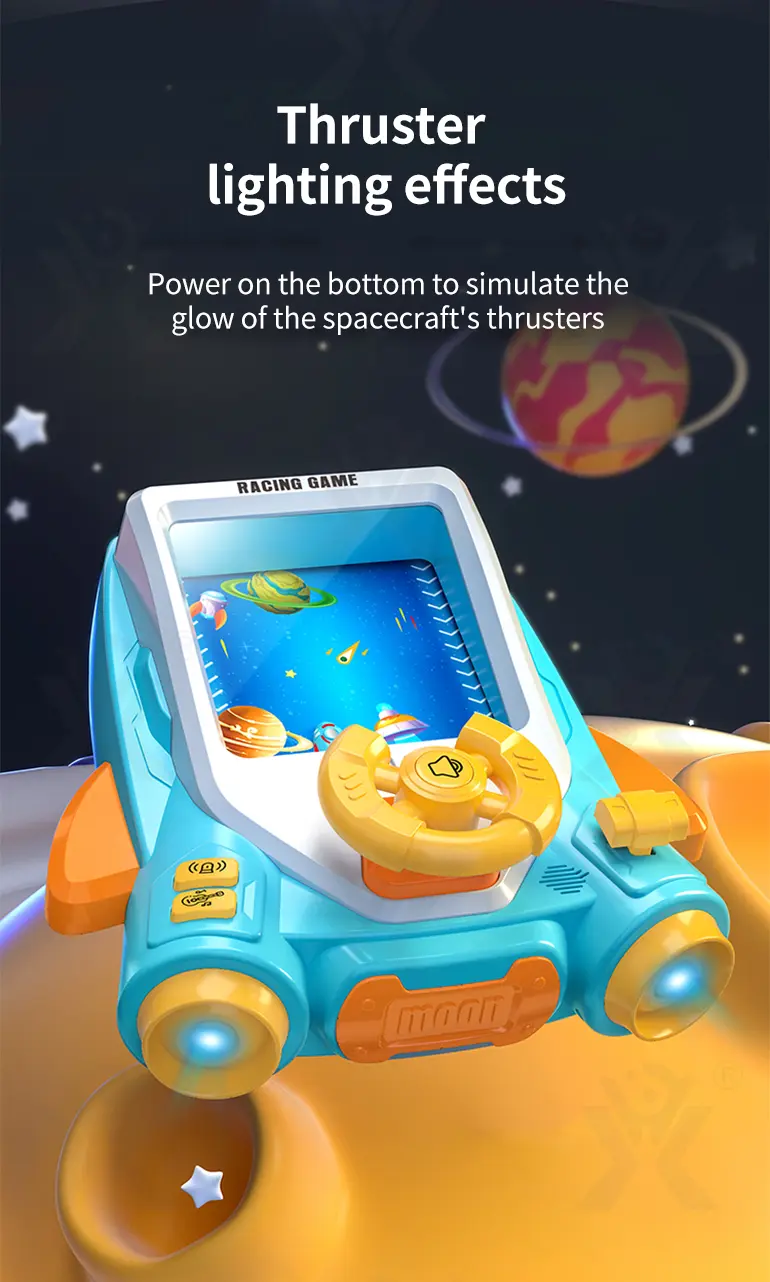 2-in-1 Space Car Game Machine Toy with Lights, Sounds, and Dual Charging Options · TV10614 · detail image 4 of 10