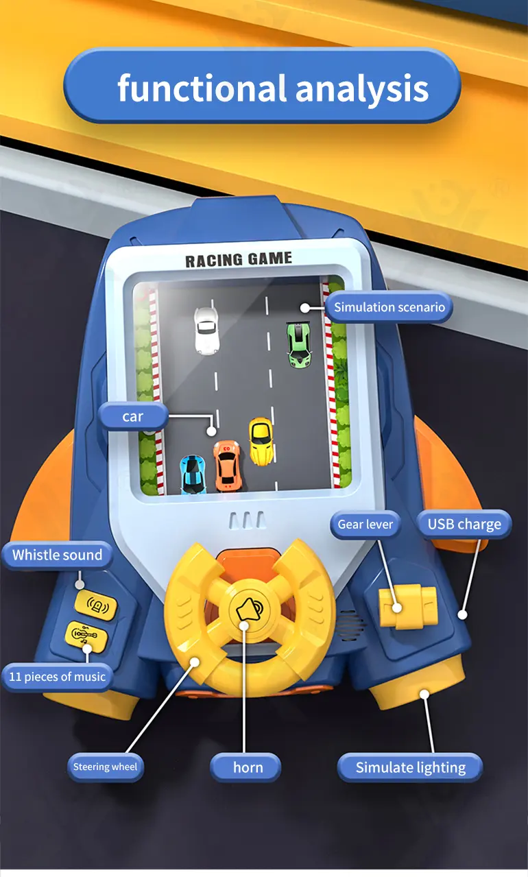 2-in-1 Space Car Game Machine Toy with Lights, Sounds, and Dual Charging Options · TV10614 · detail image 8 of 10