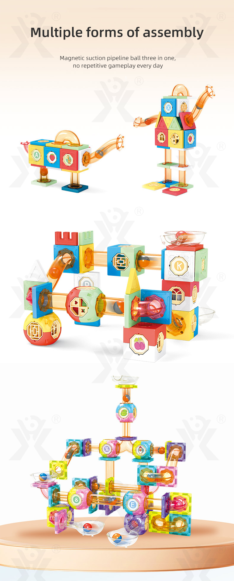 Transparent 3-in-1 Magnetic Building Blocks · TV10653 · detail image 3 of 9