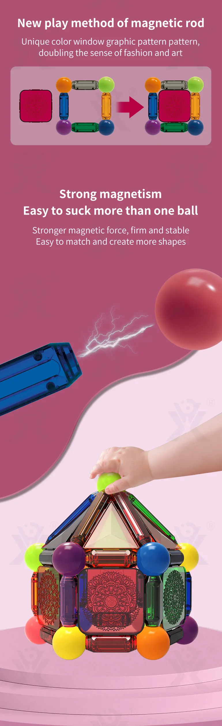 Magnetic Toy with Color Window and Romote-Controlled Light · TV10498 · detail image 3 of 8