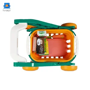 Kids 2-in-1 Shopping Cart Toy with Basket & Play Food Accessories, Role Play, Pretend Play · TV10627 · product photo 4 of 6
