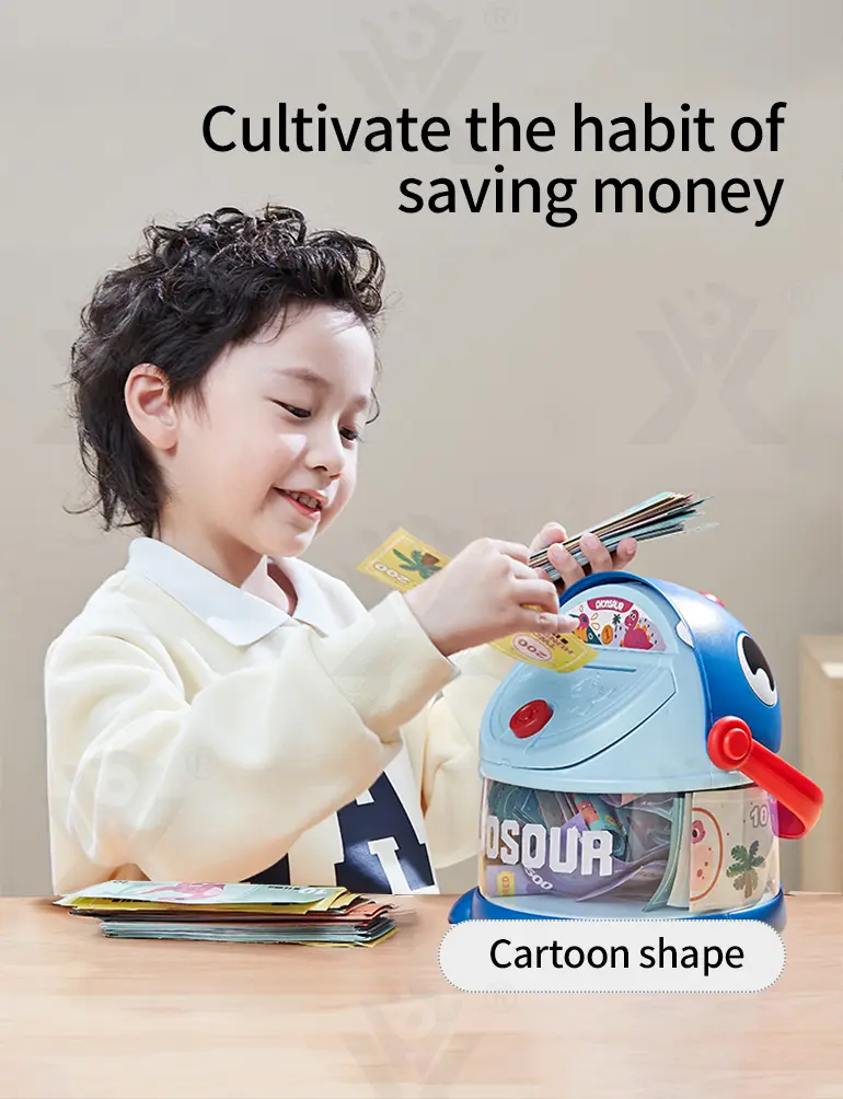 Dinosaur Piggy Bank, Transparent Deposit Box With a Wish Book, ABS Material · TV10592 · detail image 2 of 8