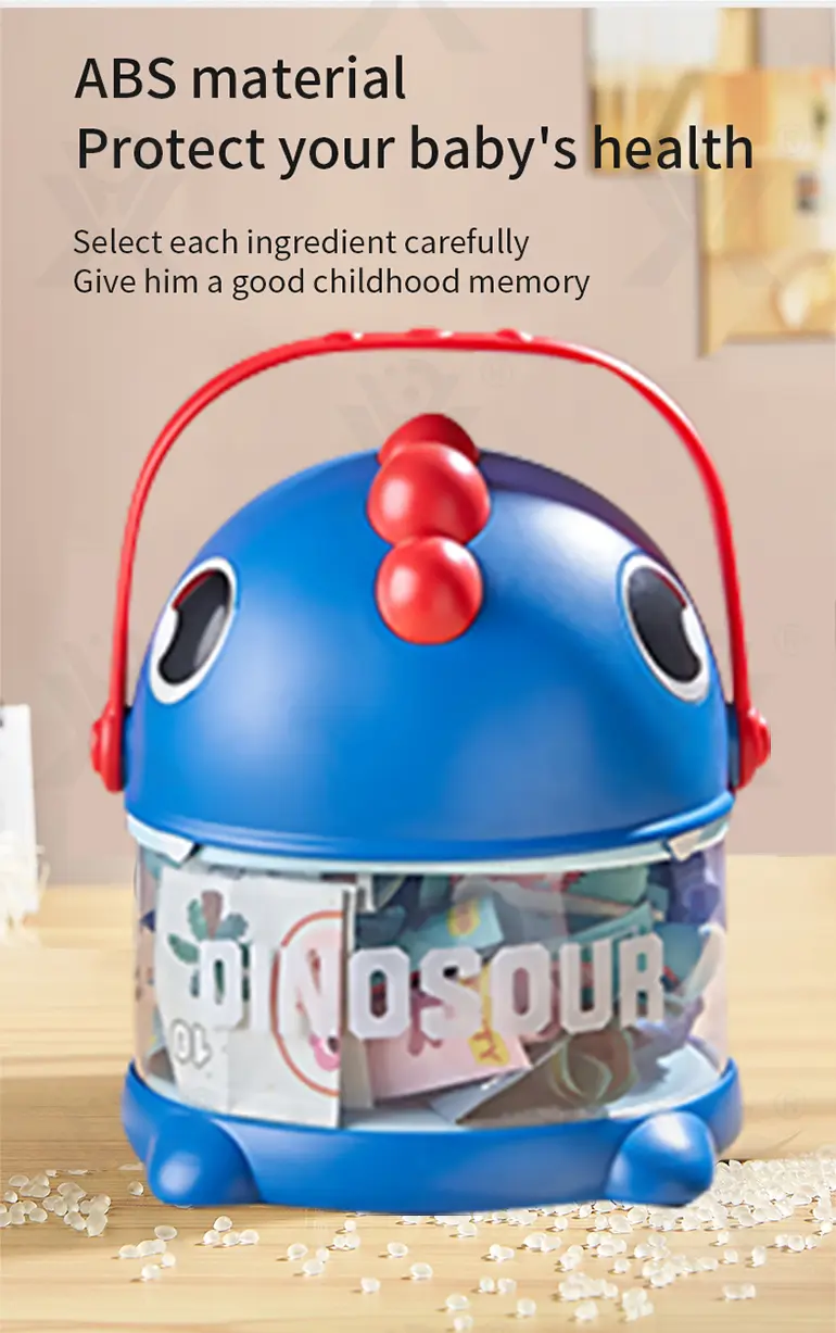 Dinosaur Piggy Bank, Transparent Deposit Box With a Wish Book, ABS Material · TV10592 · detail image 5 of 8