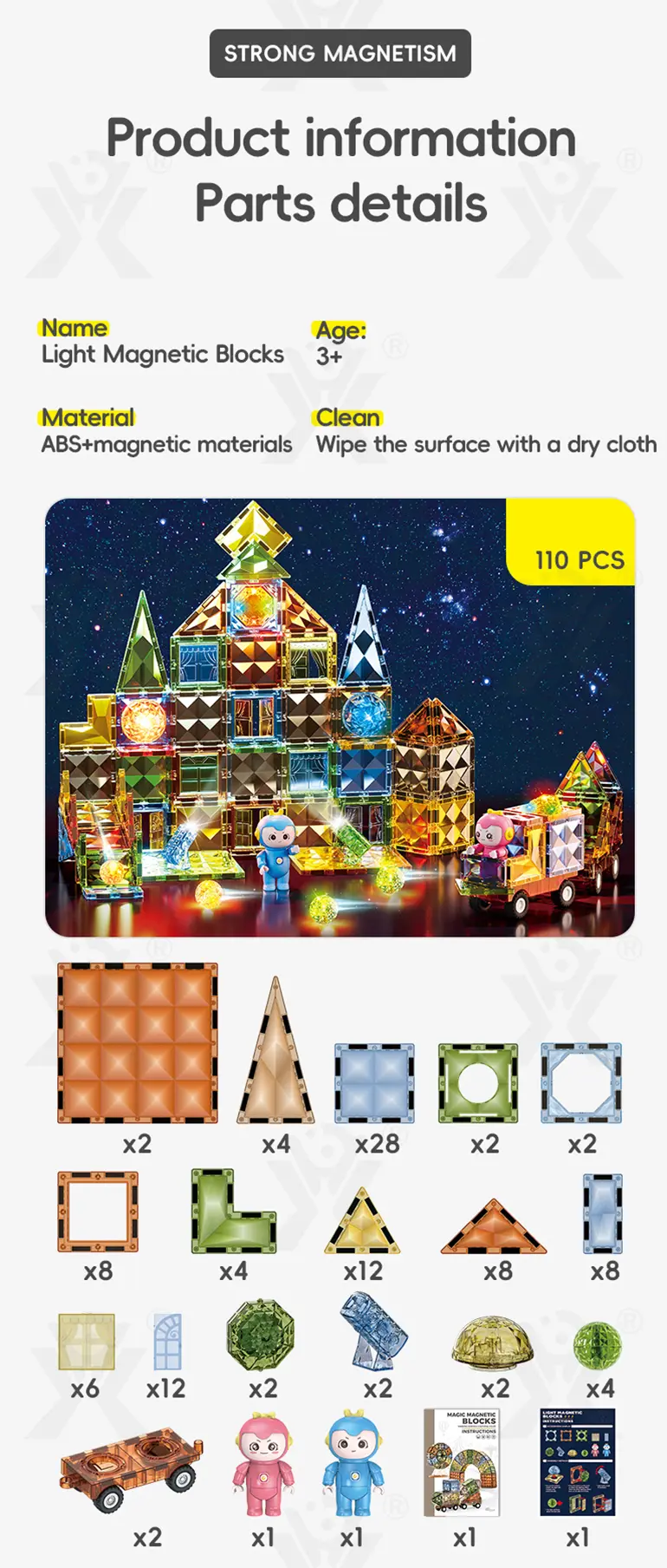 Lumineszierende Magnetische Bricks·TV10563·Detailaufnahme 12 von 14