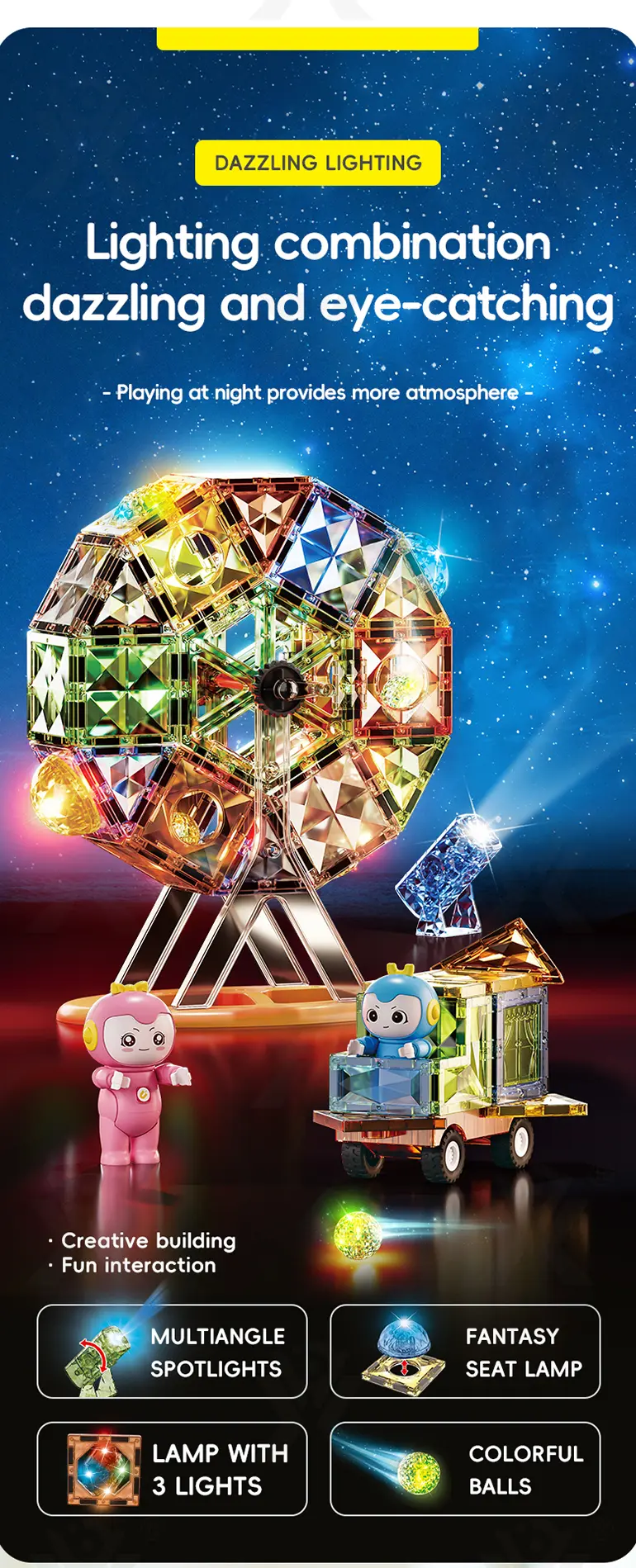 Glowing Magnetic Brick Toy · TV10575 · detail image 4 of 15