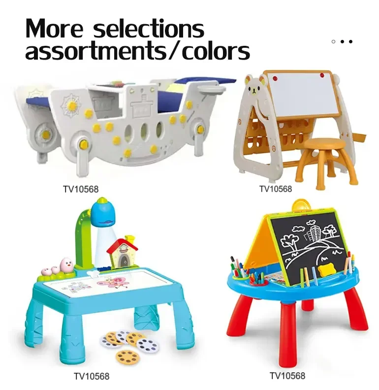 3-in-1 mesa de estudio para niños, escritorio, tablero de dibujo y estantería·TV10568·imagen de detalle 4 de 5