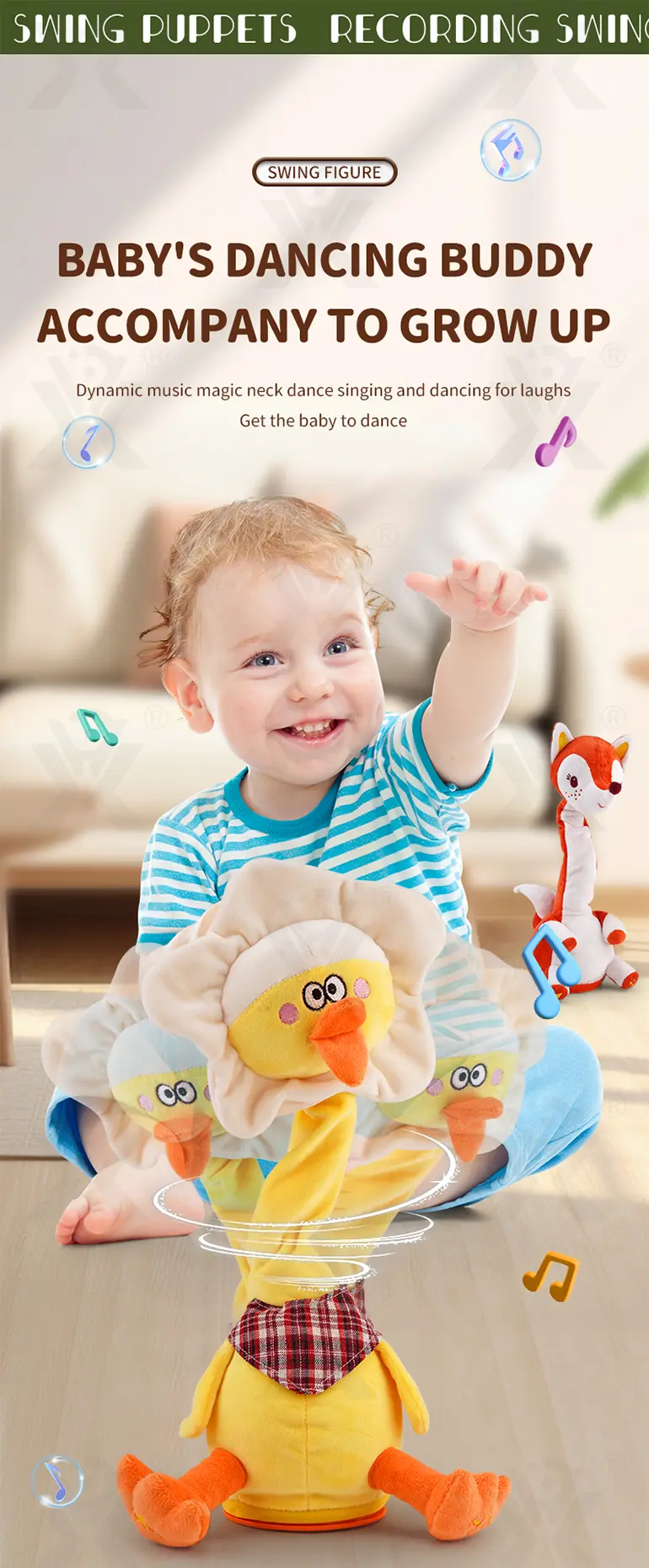Swinging Cute Duck Toy · TV10571 · detail image 3 of 11