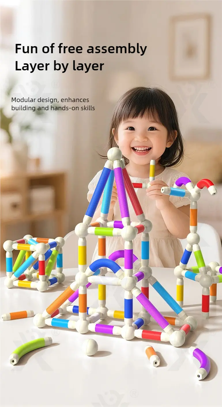 Telescopic Magnetic Rod Toys, 720° Rotation, 2D/3D Buildings Available · TV10594 · detail image 1 of 10