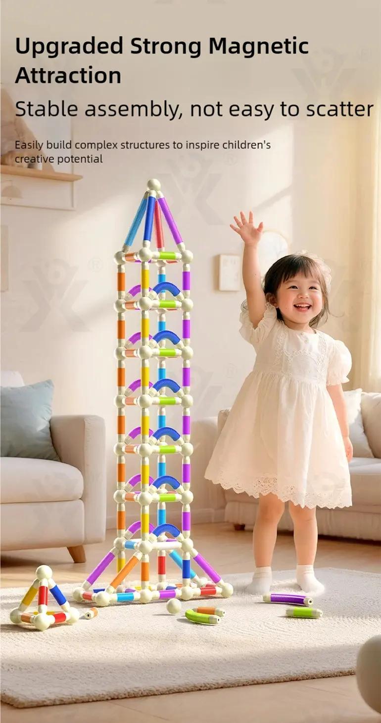 Telescopic Magnetic Rod Toys, 720° Rotation, 2D/3D Buildings Available · TV10594 · detail image 3 of 10