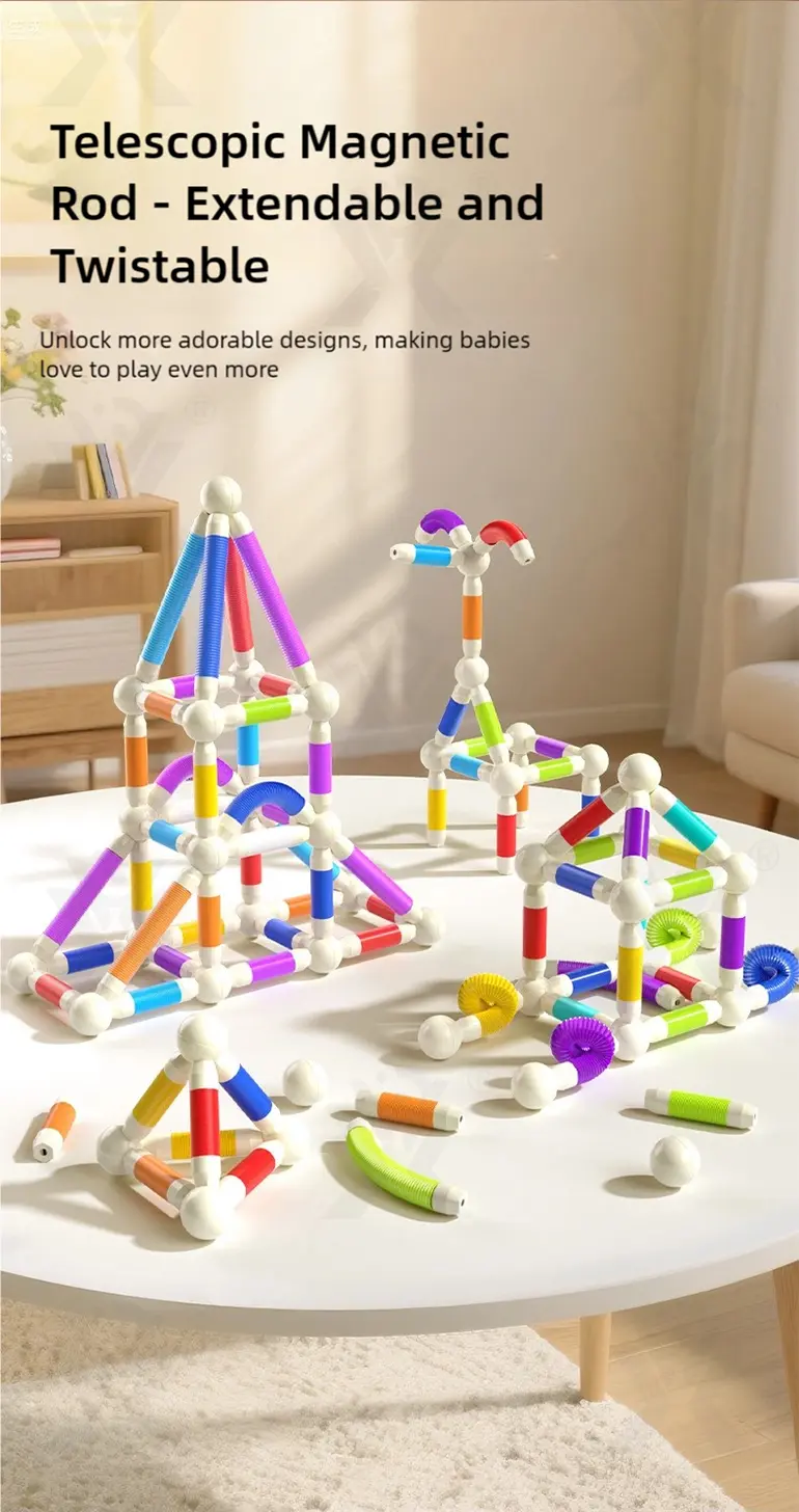 Telescopic Magnetic Rod Toys, 720° Rotation, 2D/3D Buildings Available · TV10594 · detail image 4 of 10