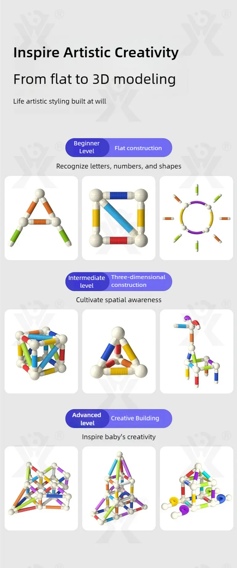 Telescopic Magnetic Rod Toys, 720° Rotation, 2D/3D Buildings Available · TV10594 · detail image 7 of 10
