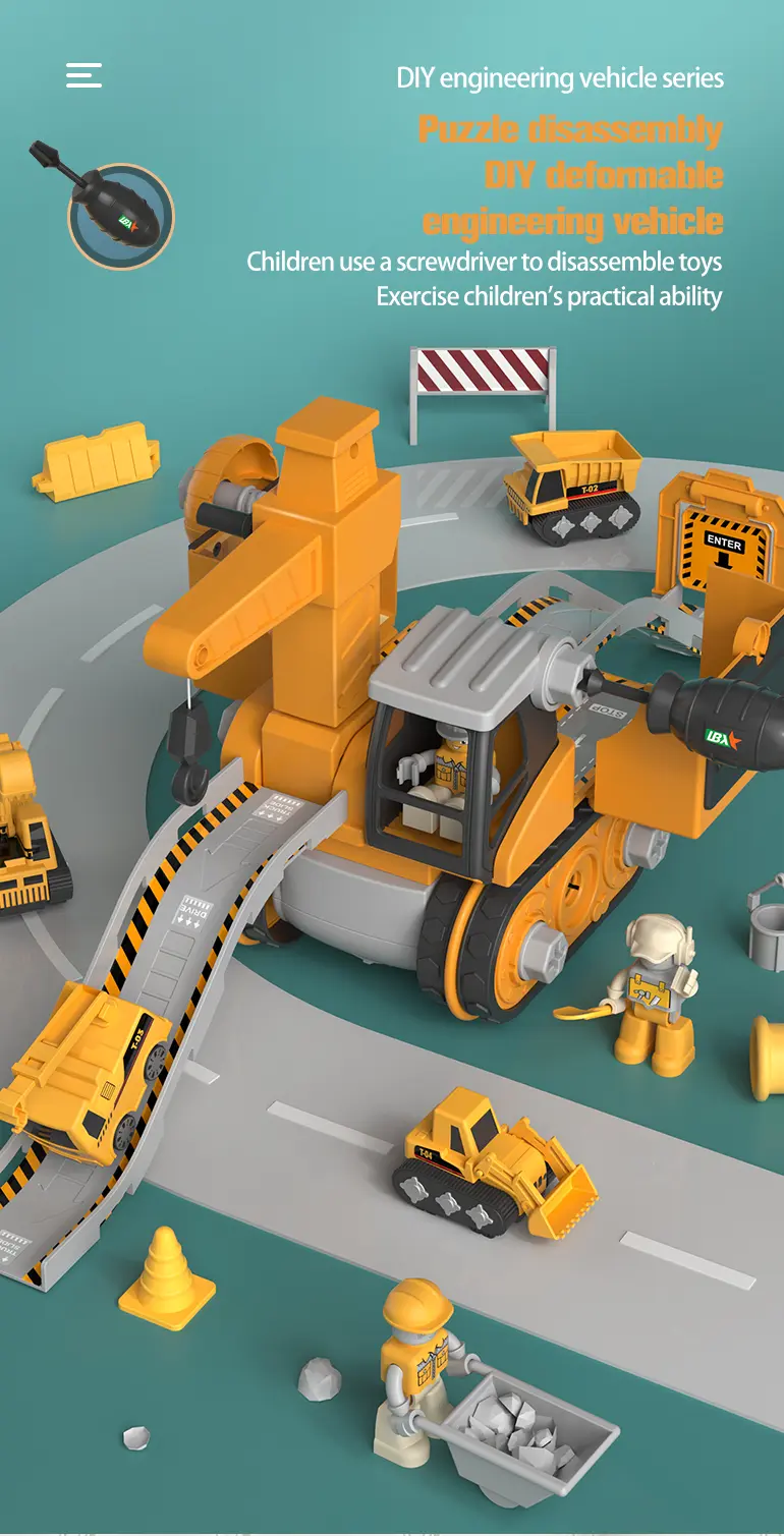 3-in-1 Raupenbagger Spielzeug, Ingenieurfahrzeug·TV10585·Detailaufnahme 1 von 7
