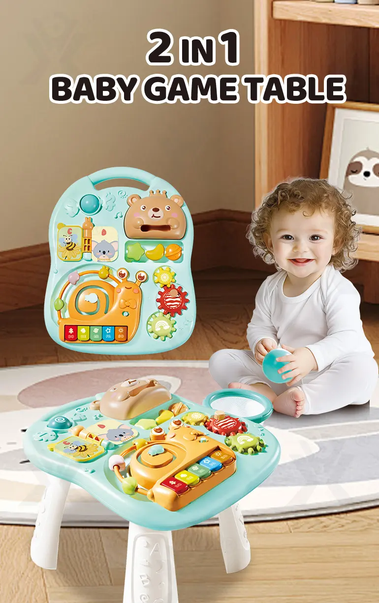 2-in-1 Baby Gaming Table Toy, 8 Activities, Sounds and Lights · TV10578 · detail image 1 of 8