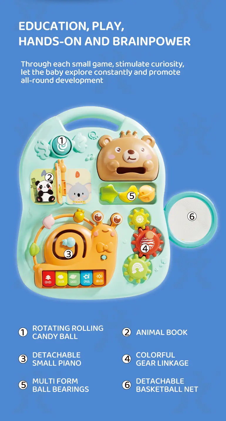 2-in-1 Baby Gaming Table Toy, 8 Activities, Sounds and Lights · TV10578 · detail image 3 of 8