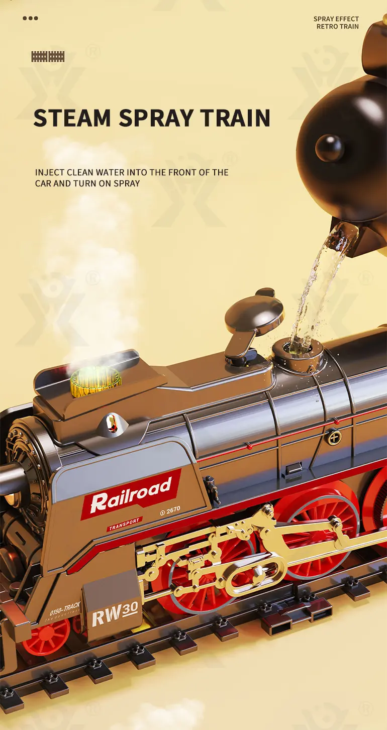 Retro Electric Train Toy, Steam Spray Effect · TV10589 · detail image 6 of 12