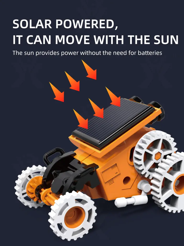 7-in-1 Solar Robot Toy, Solar Powered, Transform to Different Shapes, DIY Play · TV10591 · detail image 3 of 6