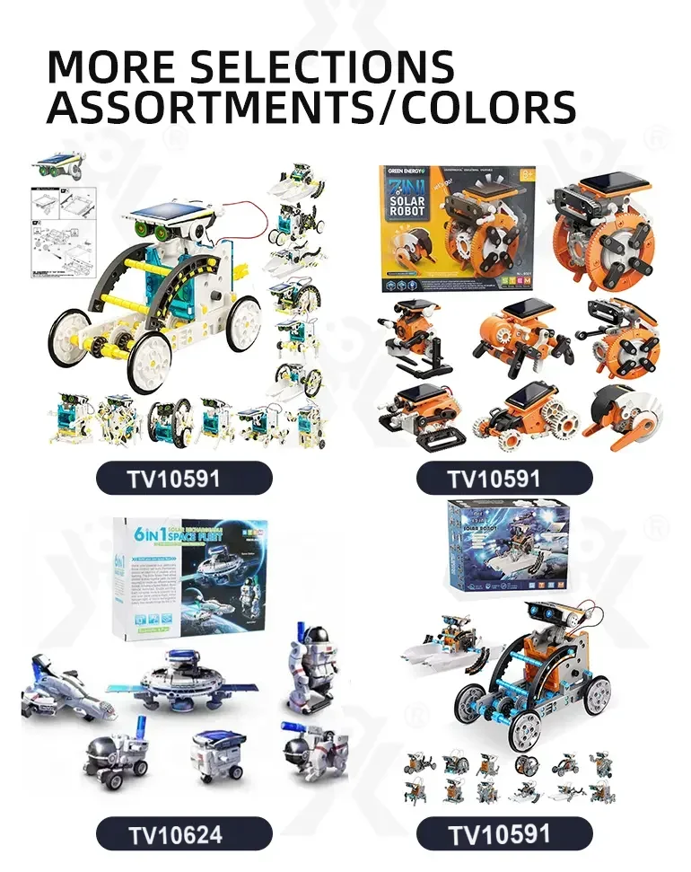 7-in-1 Solar Robot Toy, Solar Powered, Transform to Different Shapes, DIY Play · TV10591 · detail image 5 of 6