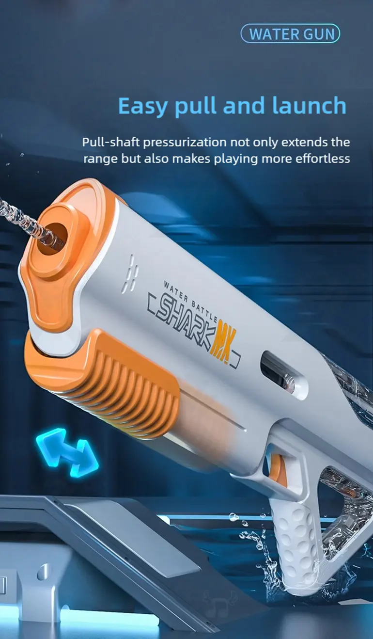 High-pressure Water Gun With Futuristic Space Appearance, 11M Range, Leak-Proof, Water Bottle Compliment · TV10595 · detail image 4 of 12