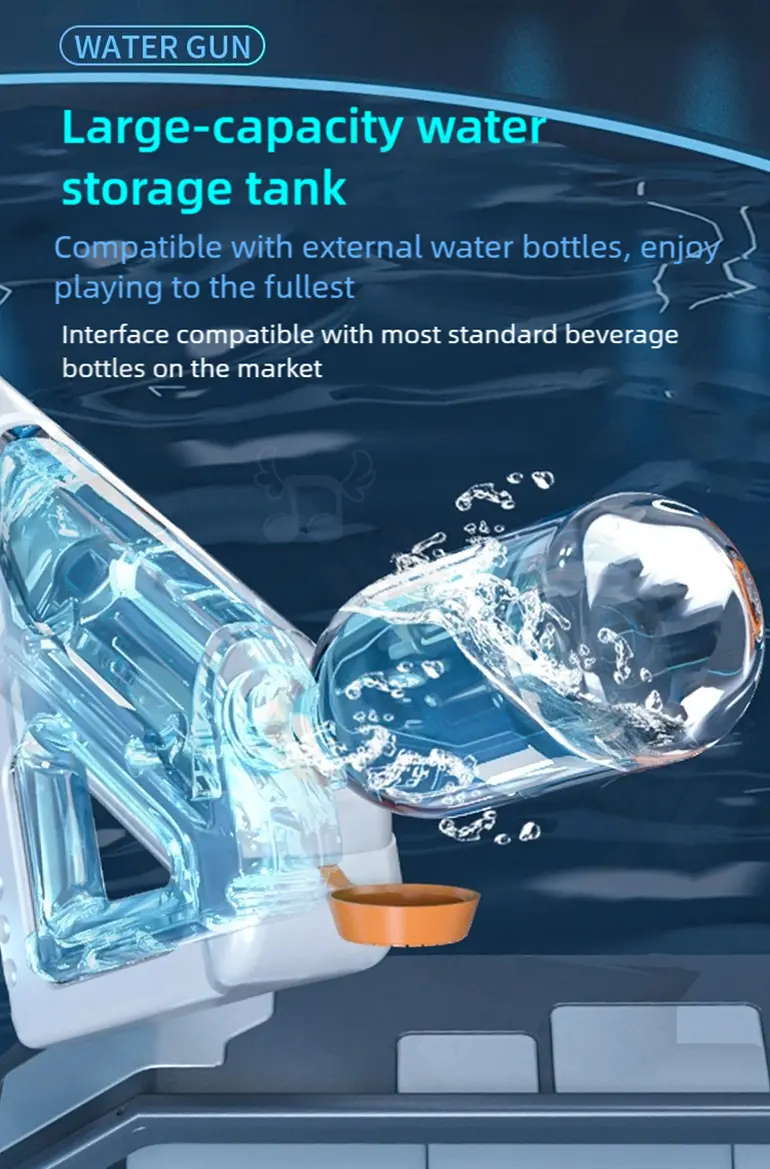 High-pressure Water Gun With Futuristic Space Appearance, 11M Range, Leak-Proof, Water Bottle Compliment · TV10595 · detail image 8 of 12