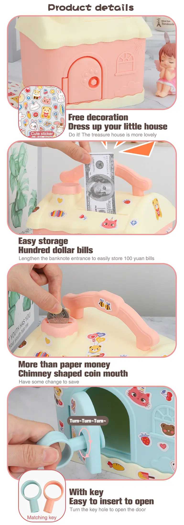 Treasure House Piggy Bank, Portable · TV10565 · detail image 4 of 6