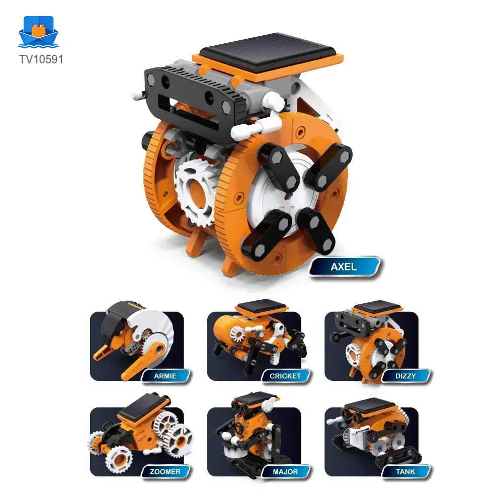 7-in-1 Solar Robot Toy, Solar Powered, Transform to Different Shapes, DIY Play · TV10591 · product photo 1 of 7