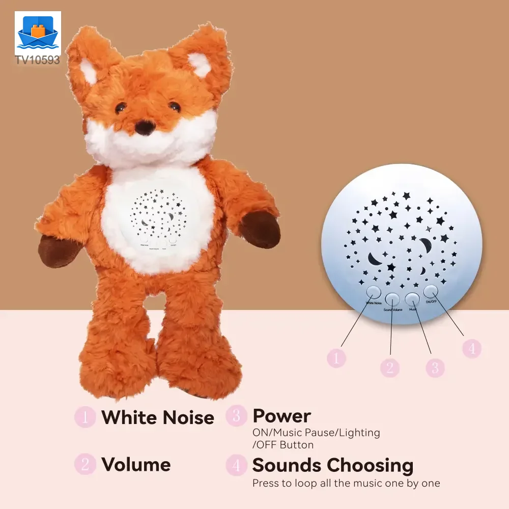 Music Soothes Plush Toy Within Starry Projection, White Noise, Music Loop, Voice IC Detachable For Cleaning · TV10593 · product photo 1 of 6
