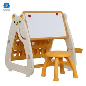 3-in-1 Study Table for Kids, Desk, Drawing Board & Bookshelf