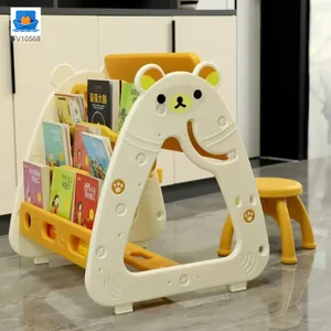 3-in-1 mesa de estudio para niños, escritorio, tablero de dibujo y estantería·TV10568·foto del producto 4 de 7