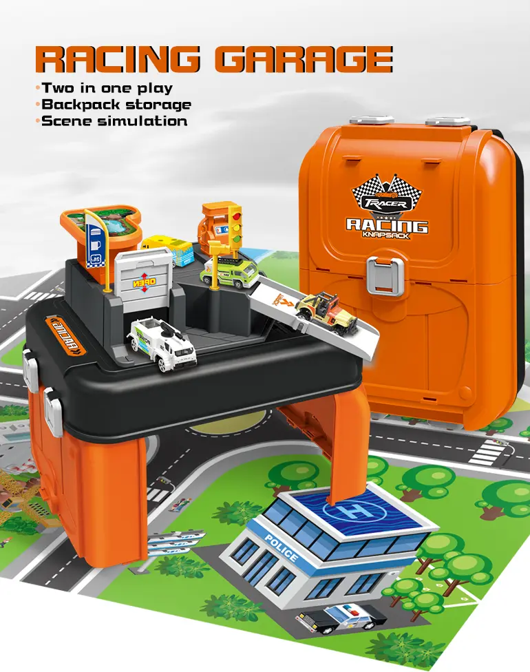 Parking Lot Backpack Toy Set, Diecast Racing · TV10543 · detail image 1 of 6