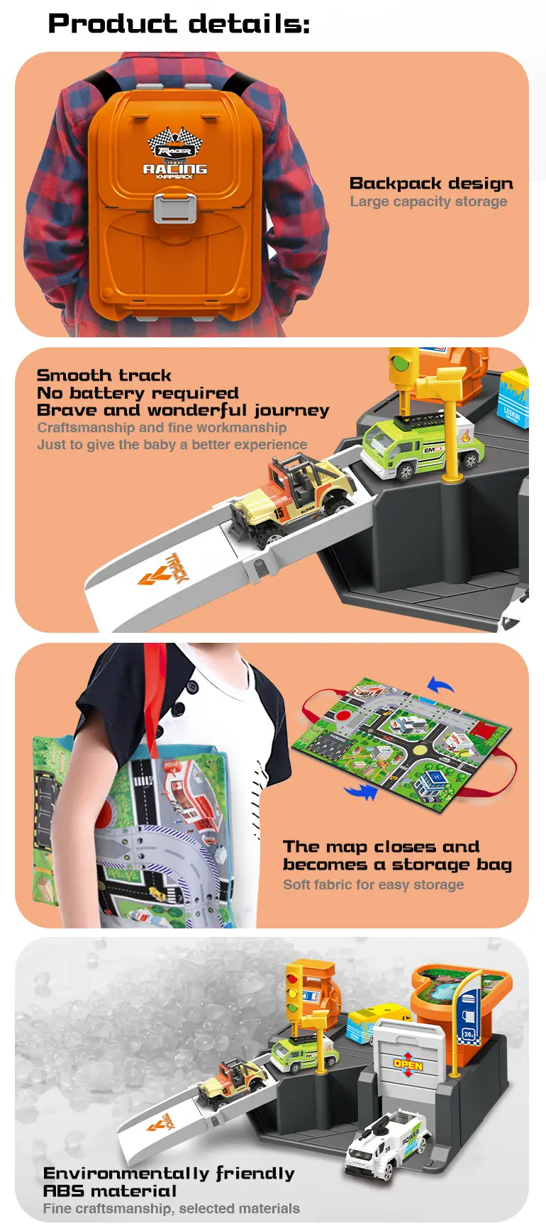 Parking Lot Backpack Toy Set, Diecast Racing · TV10543 · detail image 3 of 6