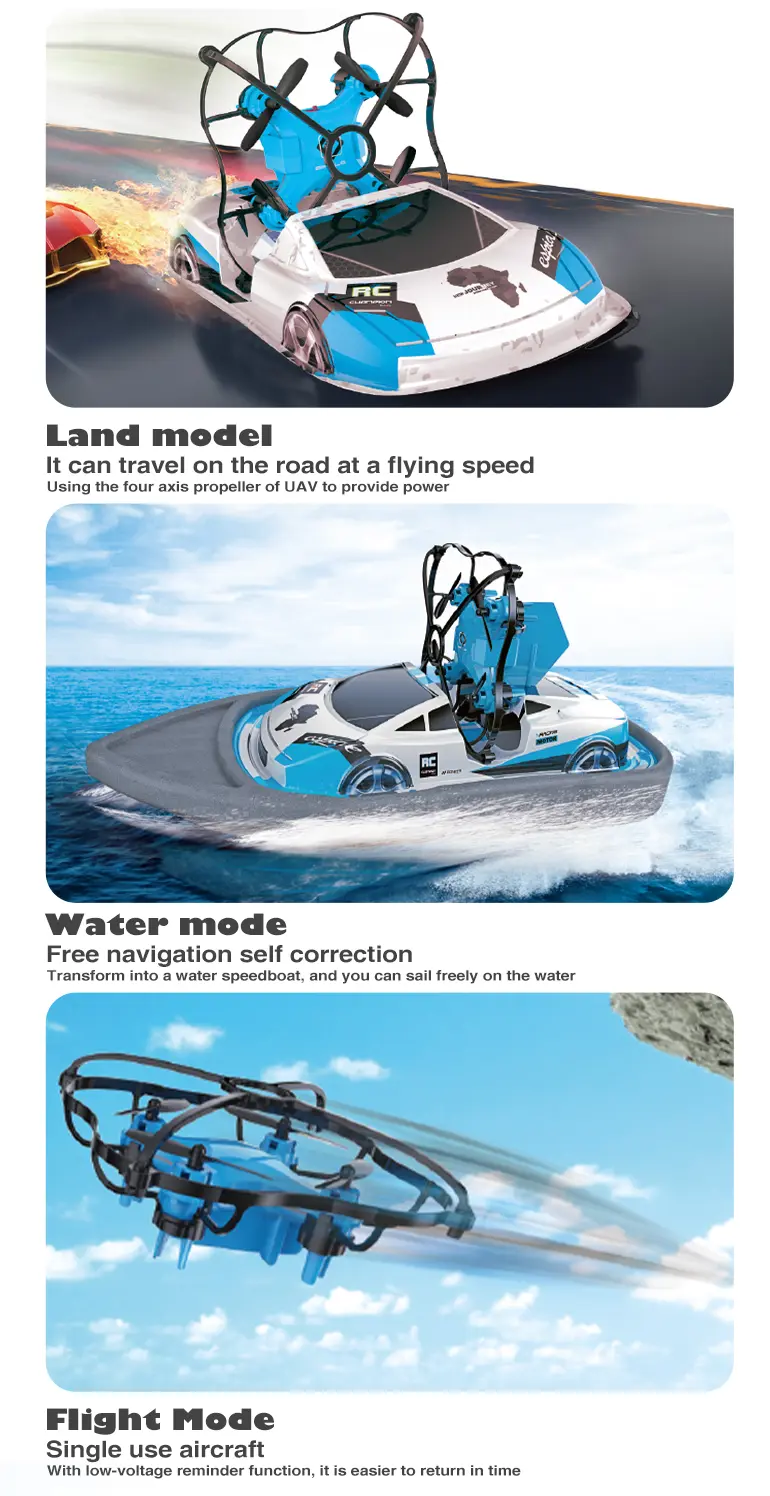3-in-1 Drone Car Boat Toy For Kids’ Fun Adventure · TV10566 · detail image 2 of 8