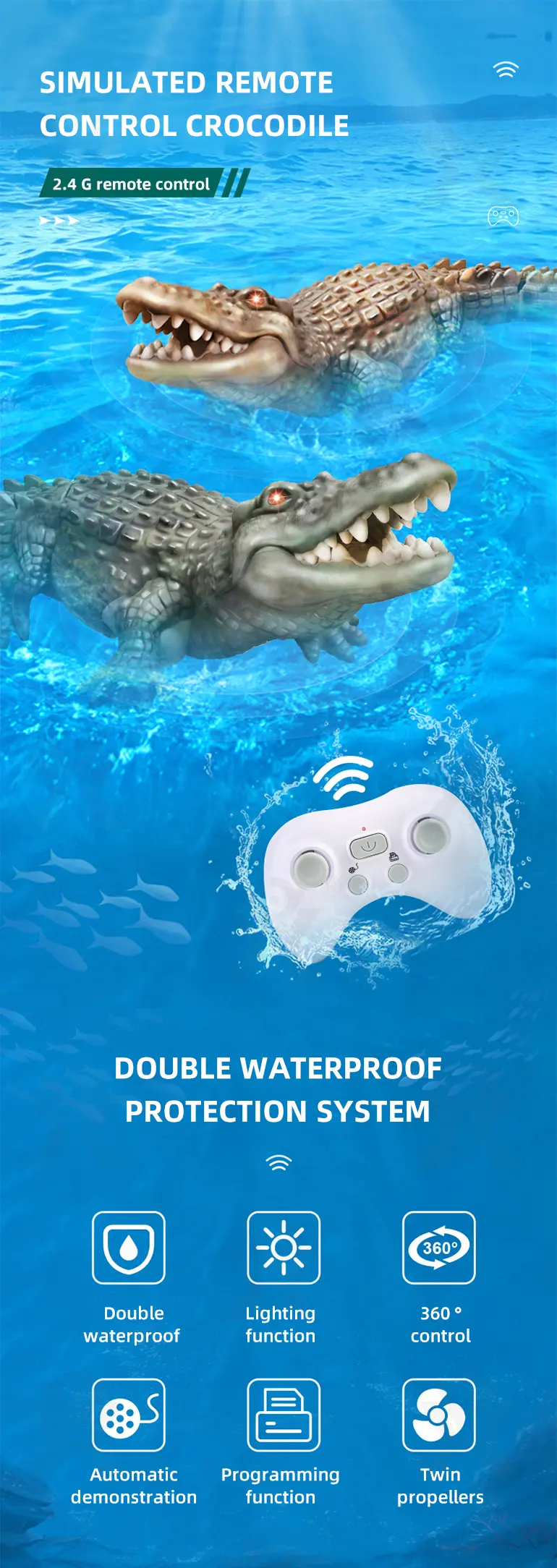 Remote Control Water Crocodile Toy · TV10550 · detail image 1 of 8
