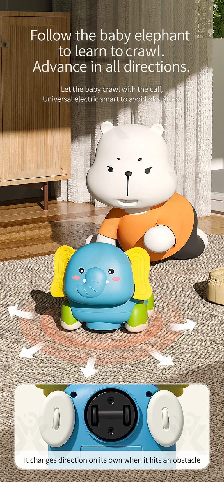 Smart RC Crawling Elephant for Guiding Your Baby to Crawl · TV10535 · detail image 2 of 12