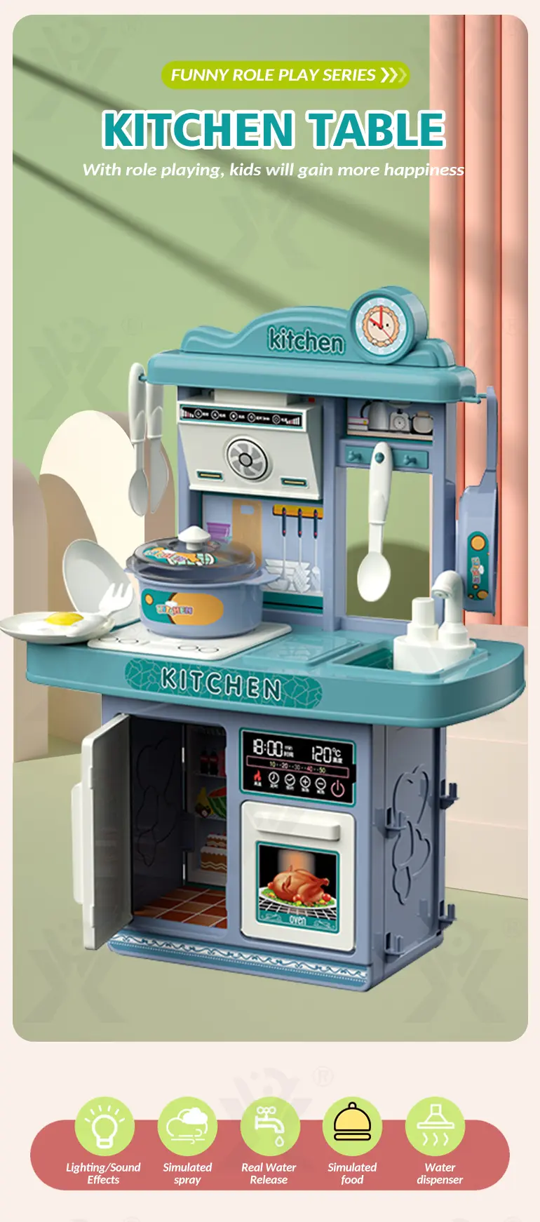 Pretend Play Kitchen Toy Kit With Light & Music · TV10545 · detail image 1 of 7