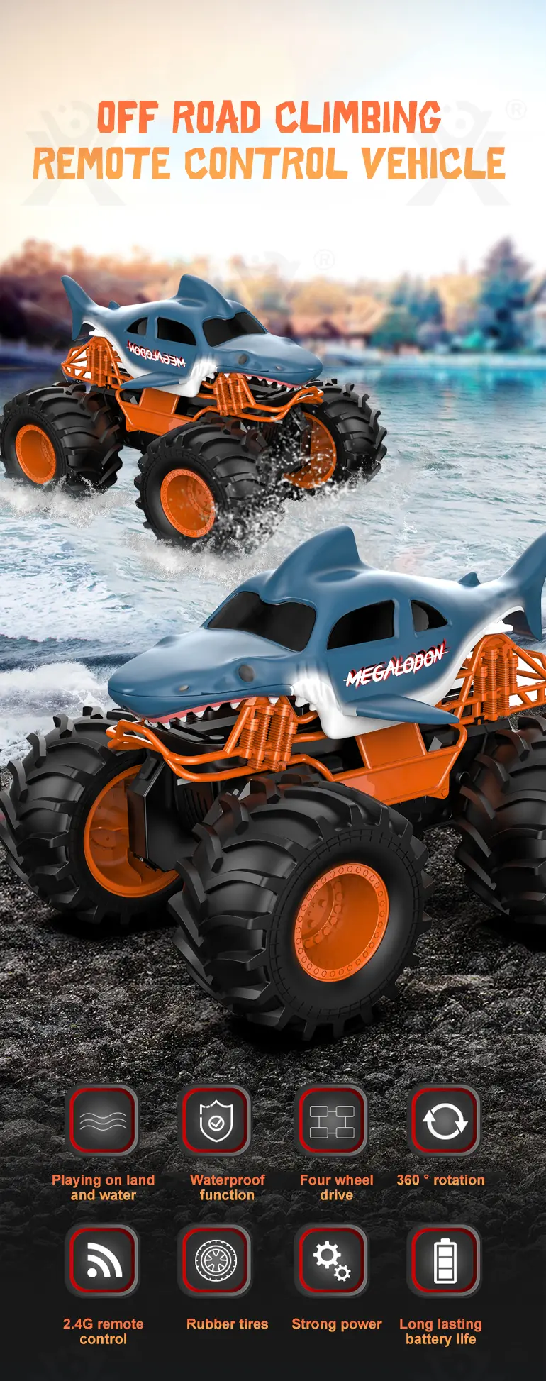 Shark Amphibious Vehicle Toy · TV10557 · detail image 1 of 9