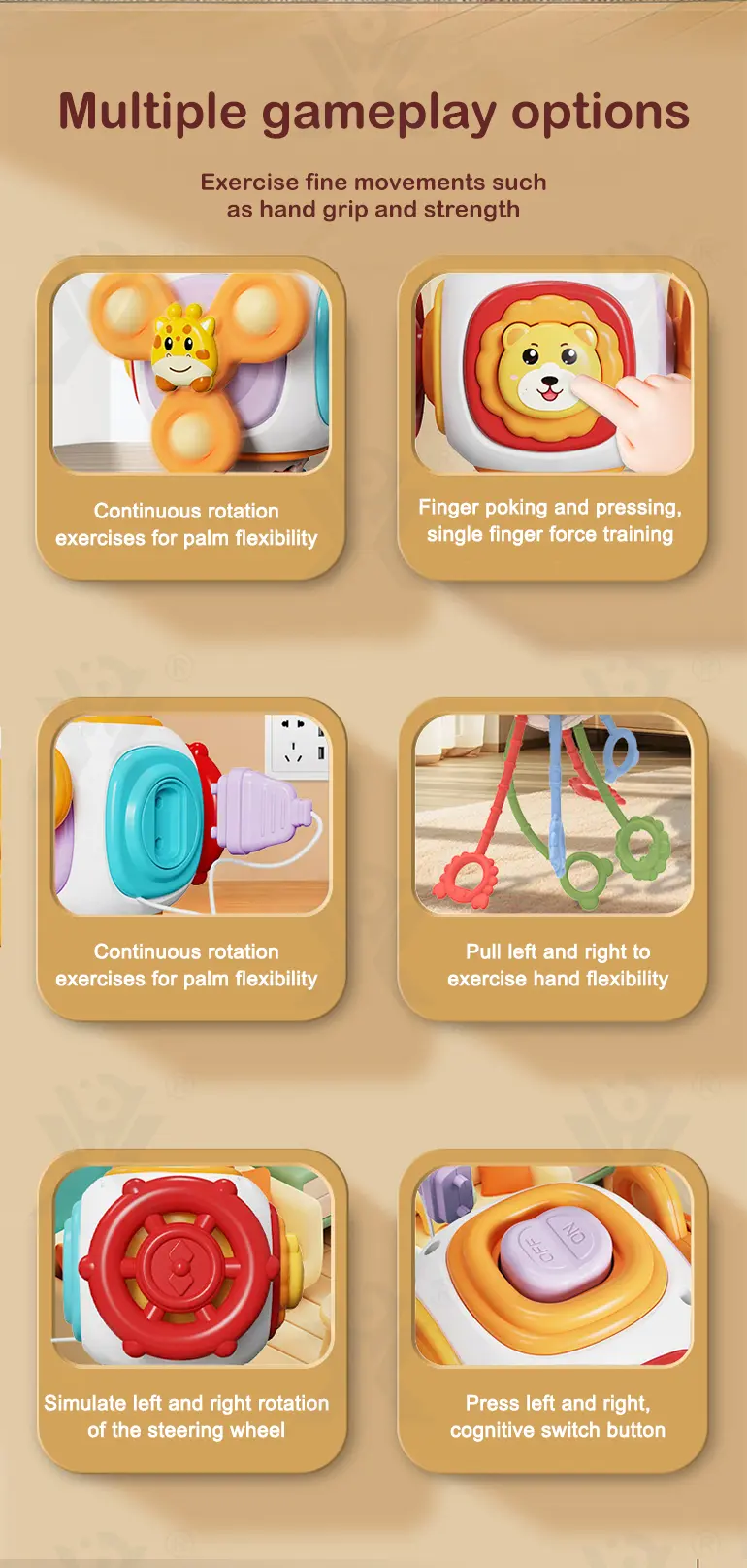6-in-1 Baby Activity Cube Toy · TV10555 · detail image 2 of 11