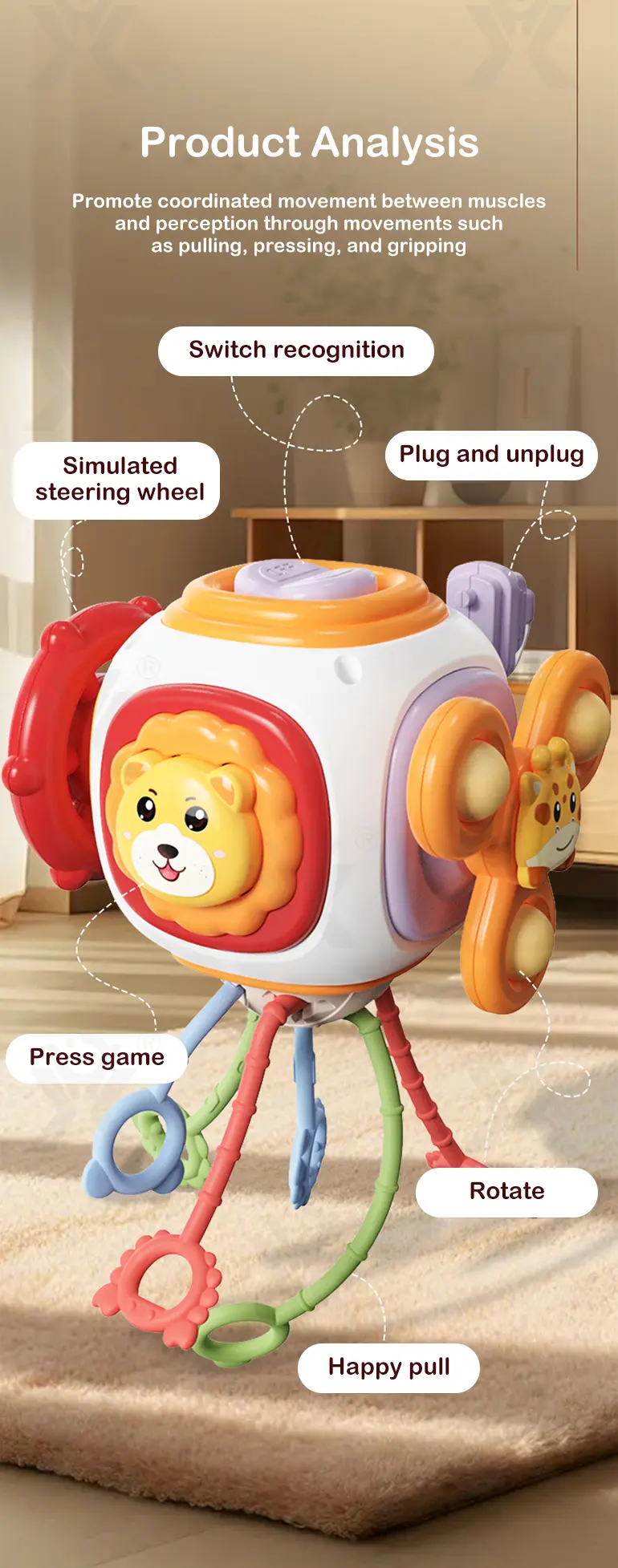 6-in-1 Baby Activity Cube Toy · TV10555 · detail image 3 of 11