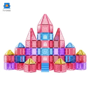 Pink Magnetic Tiles Set 3D Blocks-diy building blocks · TV10480 · product photo 2 of 8