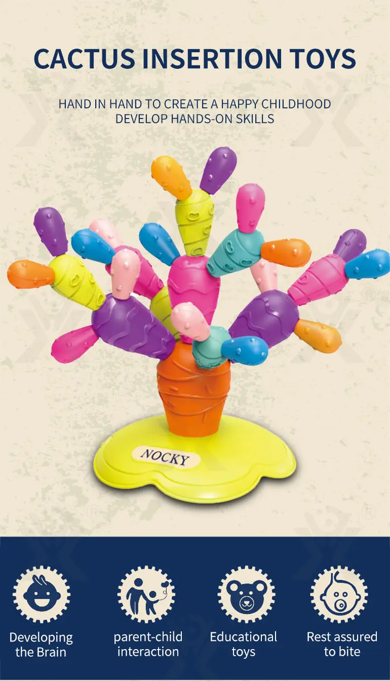 Montessori Cactus Spielzeug, stapeln und Balance spielen·TV10477·Detailaufnahme 1 von 9