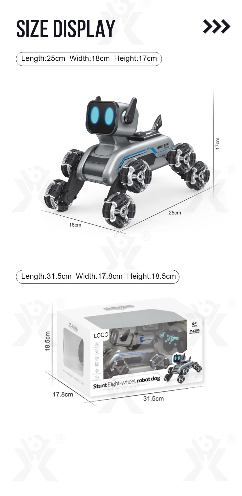Stunt Robot Dog, Eight-Wheeled, Cool Robot For Gifts · TV10438 · detail image 12 of 12